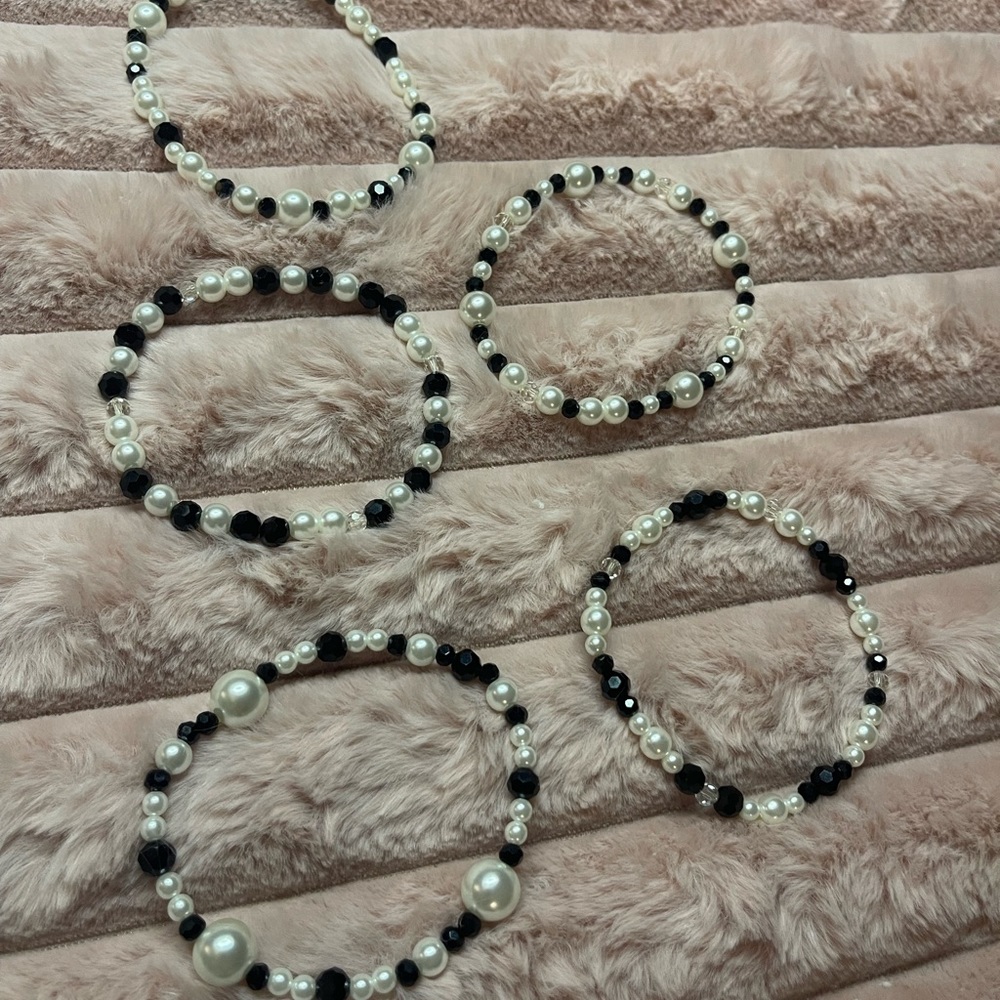 Mixed Beaded Stackable 5 Pc Stretch Bracelet - image 7